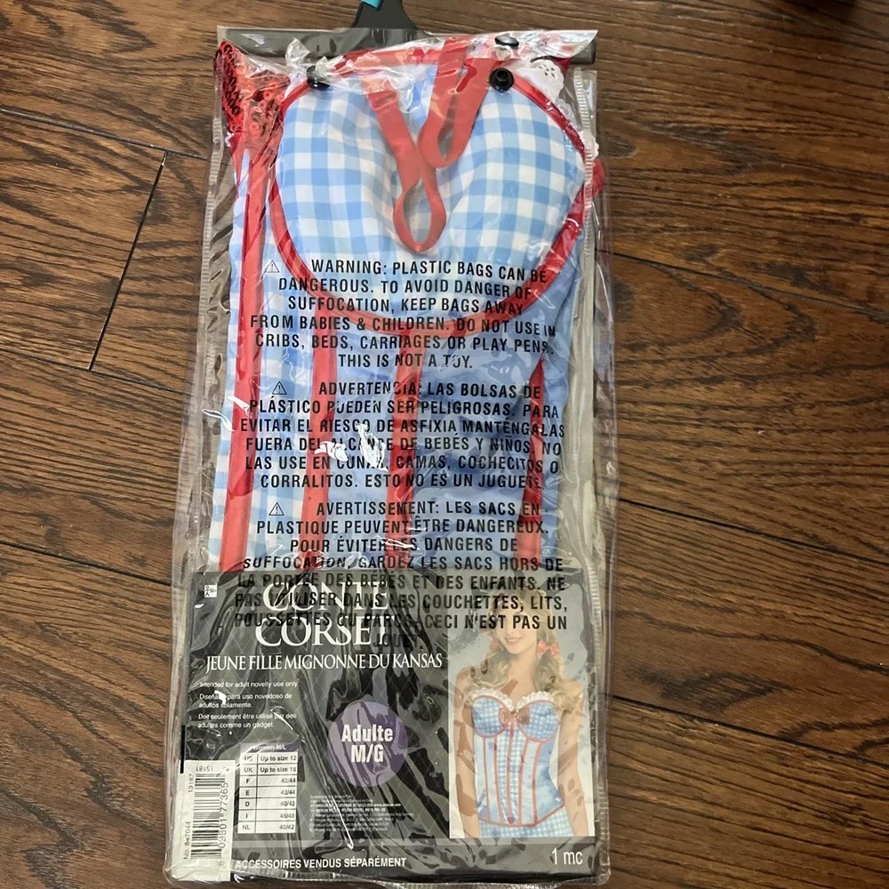 Amscan Storybook Kansas Cutie Corset Costume M/L Wizard of Oz Dorothy Halloween